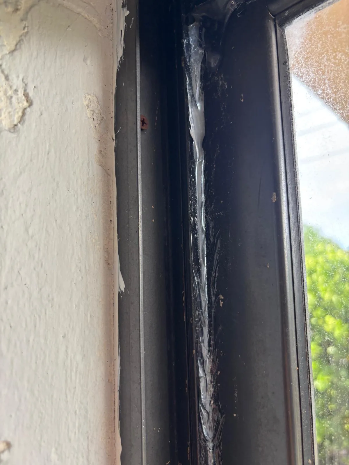 Sliding door components being serviced in South Florida